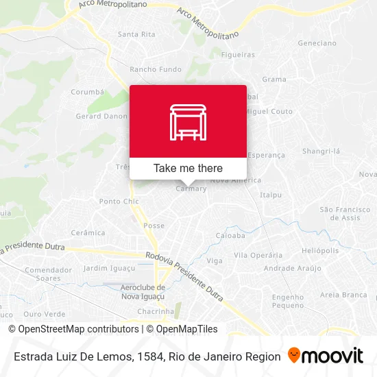 Estrada Luiz De Lemos, 1584 map