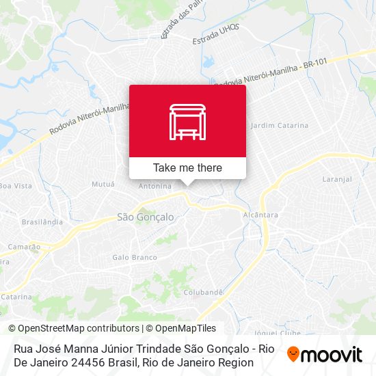 Mapa Rua José Manna Júnior Trindade São Gonçalo - Rio De Janeiro 24456 Brasil