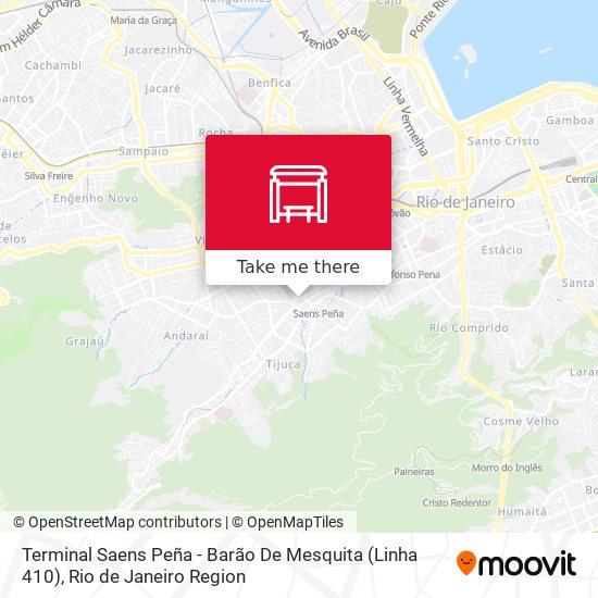 Mapa Terminal Saens Peña - Barão De Mesquita (Linha 410)