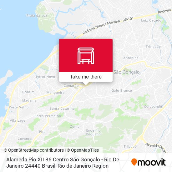Mapa Alameda Pio XII 86 Centro São Gonçalo - Rio De Janeiro 24440 Brasil