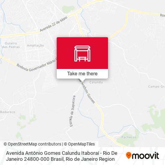 Mapa Avenida Antônio Gomes Calundu Itaboraí - Rio De Janeiro 24800-000 Brasil