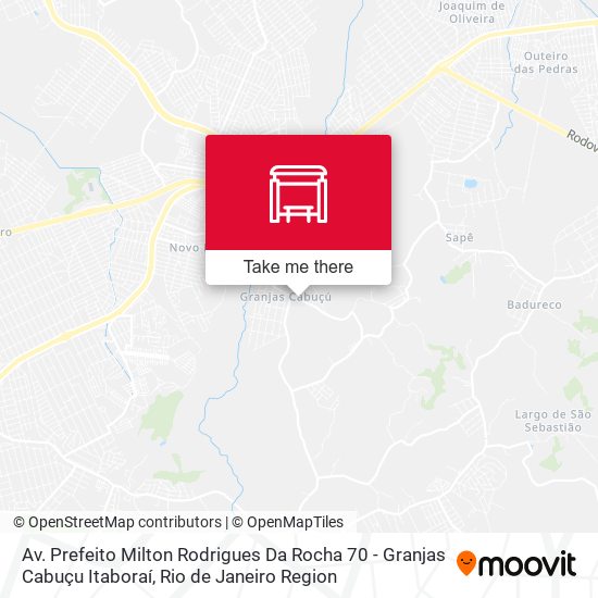 Mapa Av. Prefeito Milton Rodrigues Da Rocha 70 - Granjas Cabuçu Itaboraí