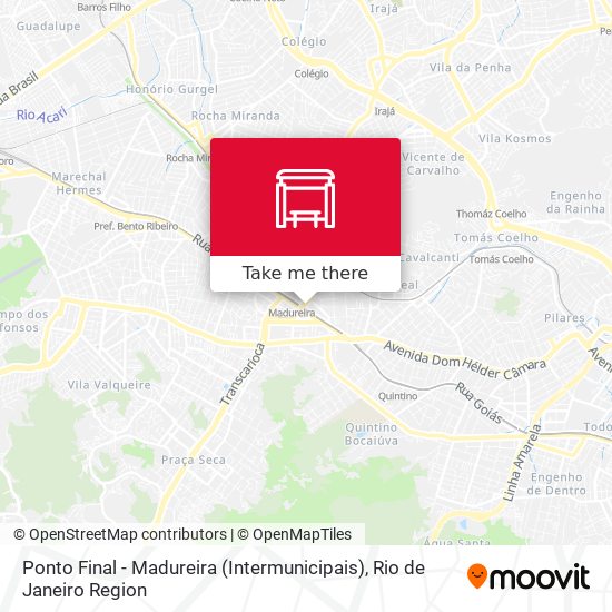 Mapa Ponto Final - Madureira (Intermunicipais)