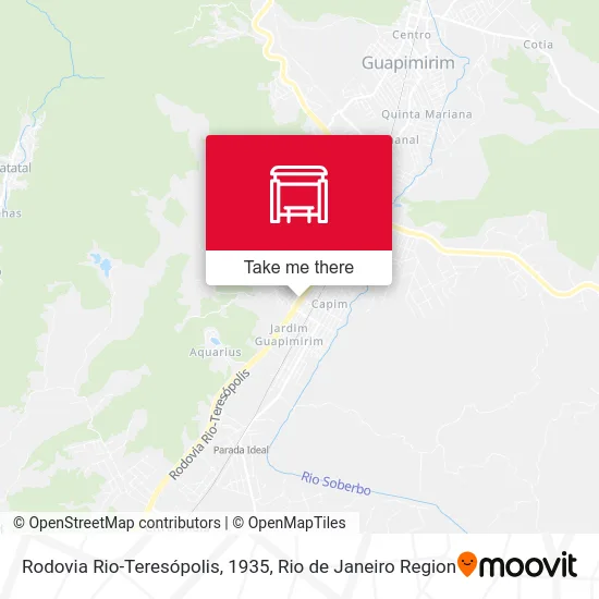 Rodovia Rio-Teresópolis, 1935 map