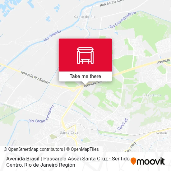 Avenida Brasil | Passarela Assaí Santa Cruz - Sentido Centro map