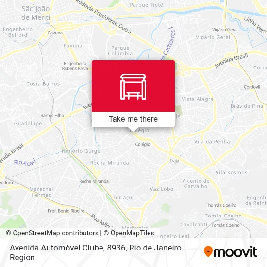 Avenida Automóvel Clube, 8936 map