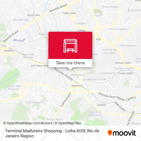 Terminal Madureira Shopping - Linha 800l map