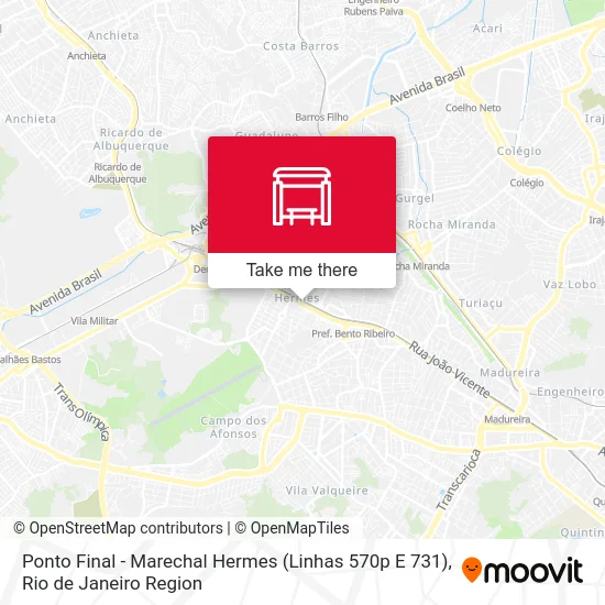 Ponto Final - Marechal Hermes (Linhas 570p E 731) map