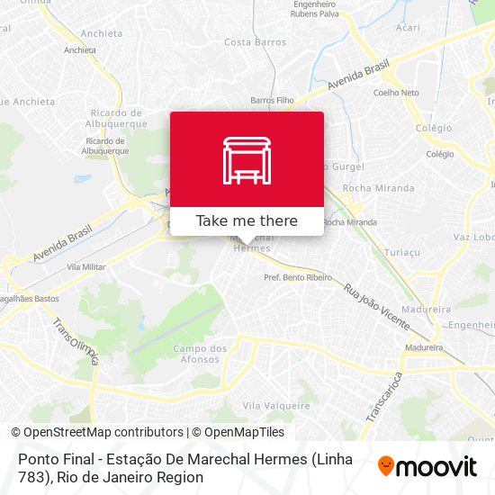 Ponto Final - Estação De Marechal Hermes (Linha 783) map