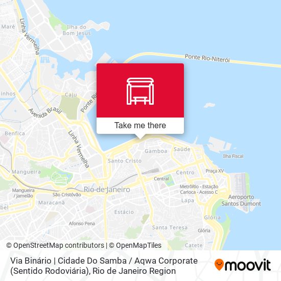 Mapa Via Binário | Cidade Do Samba / Aqwa Corporate (Sentido Rodoviária)