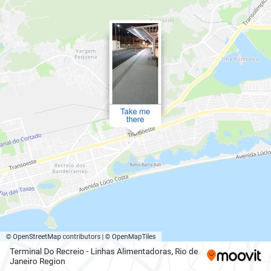 Terminal Do Recreio - Linhas Alimentadoras map