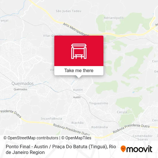 Ponto Final - Austin / Praça Do Batuta (Tinguá) map