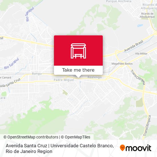 Mapa Avenida Santa Cruz | Universidade Castelo Branco