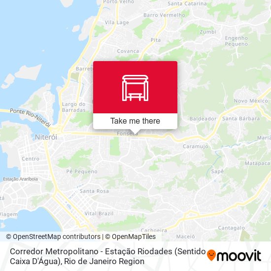 Mapa Corredor Metropolitano - Estação Riodades (Sentido Caixa D'Água)