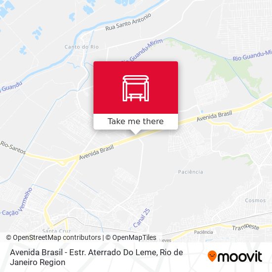 Avenida Brasil - Estr. Aterrado Do Leme map