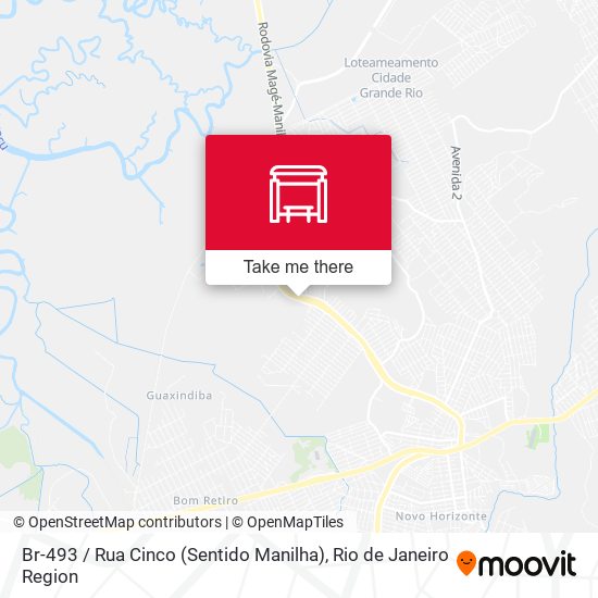 Br-493 / Rua Cinco (Sentido Manilha) map