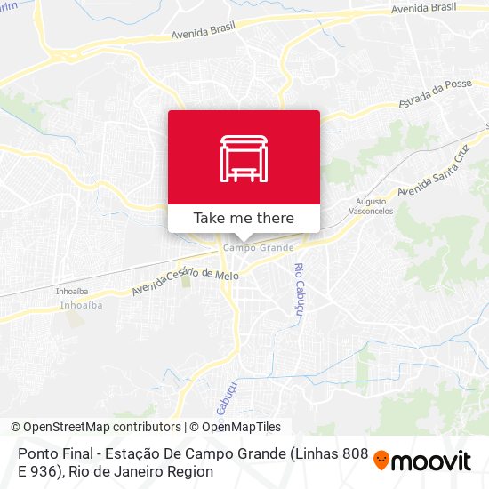 Mapa Ponto Final - Estação De Campo Grande (Linhas 808 E 936)