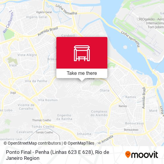 Ponto Final - Penha (Linhas 623 E 628) map