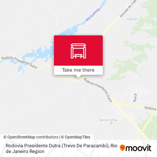 Mapa Rodovia Presidente Dutra (Trevo De Paracambi)