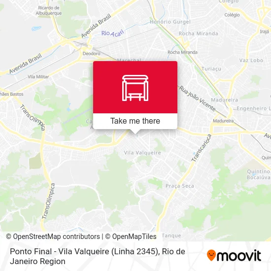 Ponto Final - Vila Valqueire (Linha 2345) map