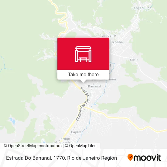 Estrada Do Bananal, 1770 map