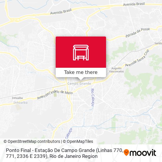 Mapa Ponto Final - Estação De Campo Grande (Linhas 770, 771, 2336 E 2339)