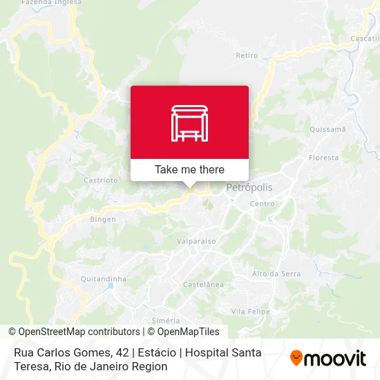 Rua Carlos Gomes, 42 | Estácio | Hospital Santa Teresa map
