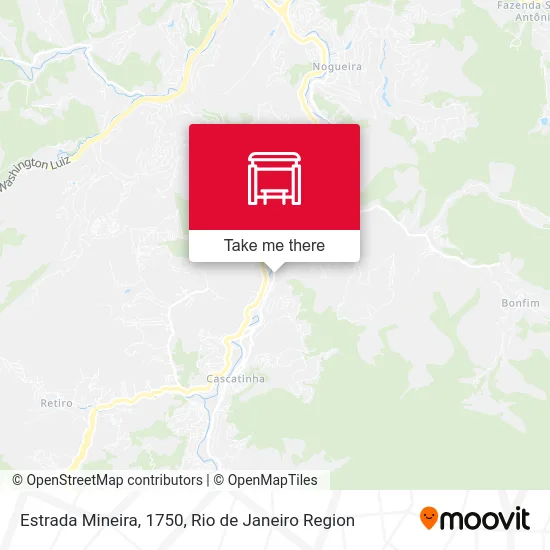 Estrada Mineira, 1750 map