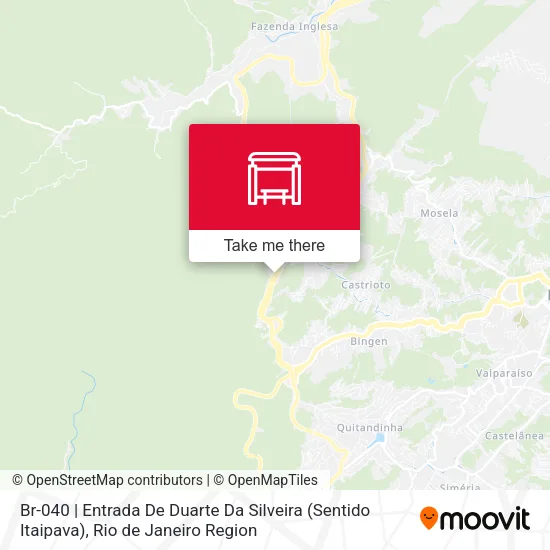 Mapa Br-040 | Entrada De Duarte Da Silveira (Sentido Itaipava)