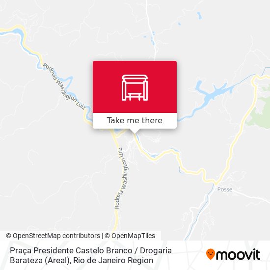 Praça Presidente Castelo Branco / Drogaria Barateza (Areal) map
