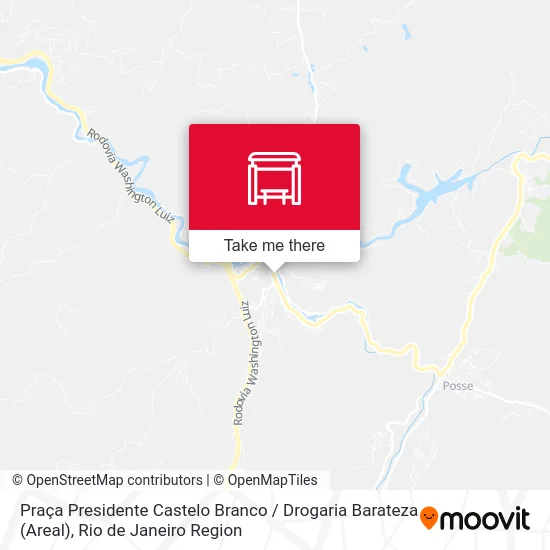 Praça Presidente Castelo Branco / Drogaria Barateza (Areal) map