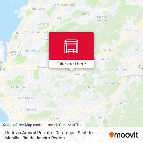 Rodovia Amaral Peixoto | Caramujo - Sentido Manilha map
