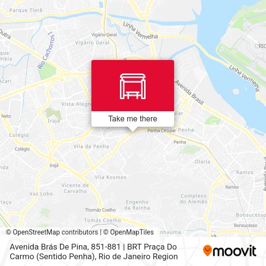 Avenida Brás De Pina, 851-881 | BRT Praça Do Carmo (Sentido Penha) map