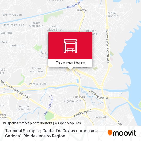 Mapa Terminal Shopping Center De Caxias (Limousine Carioca)