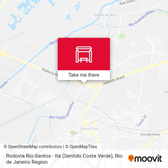 Rodovia Rio-Santos - Itá (Sentido Costa Verde) map