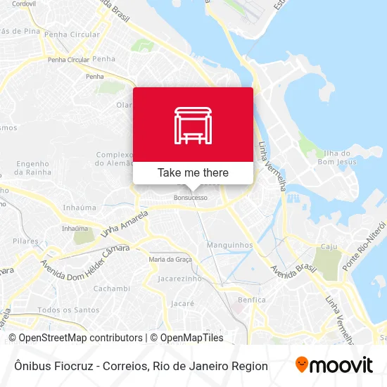 Ônibus Fiocruz - Correios map