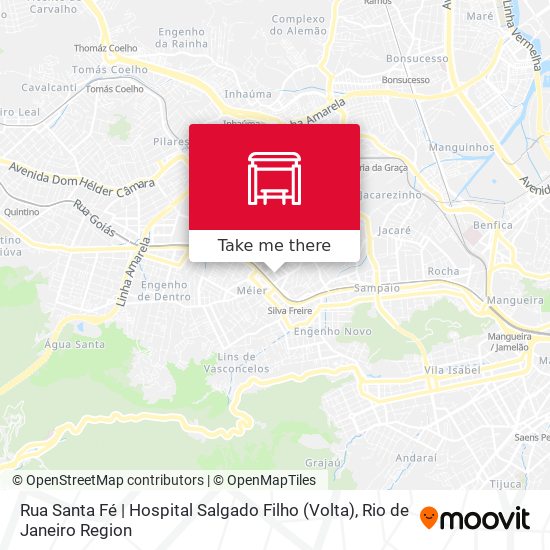 Mapa Rua Santa Fé | Hospital Salgado Filho (Volta)