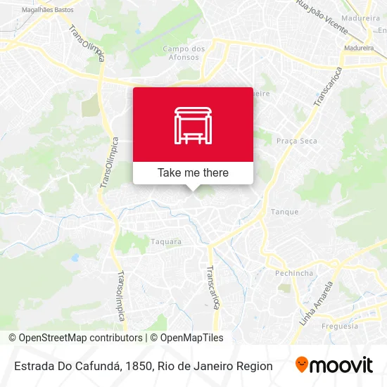 Estrada Do Cafundá, 1850 map