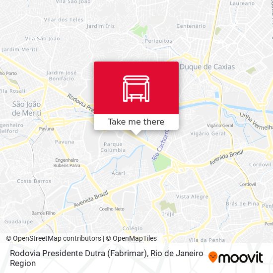Mapa Rodovia Presidente Dutra (Fabrimar)