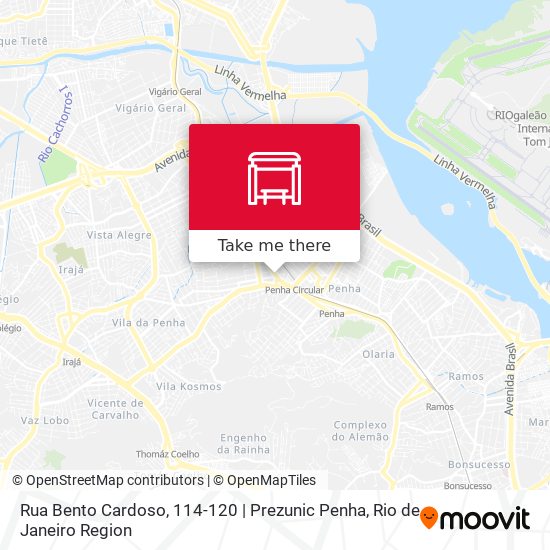 Rua Bento Cardoso, 114-120 | Prezunic Penha map