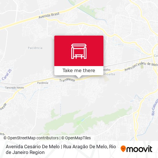 Mapa Avenida Cesário De Melo | Rua Aragão De Melo