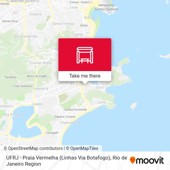 UFRJ - Praia Vermelha (Linhas Via Botafogo) map