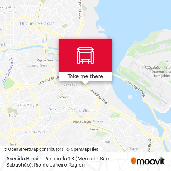 Mapa Avenida Brasil - Passarela 18 (Mercado São Sebastião)