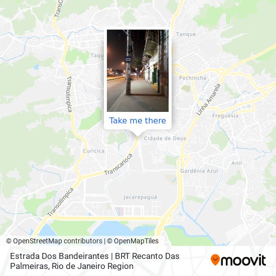 Mapa Estrada Dos Bandeirantes | BRT Recanto Das Palmeiras