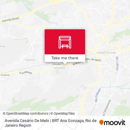 Avenida Cesário De Melo | BRT Ana Gonzaga map