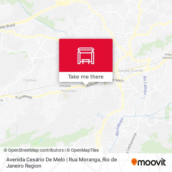 Mapa Avenida Cesário De Melo | Rua Moranga