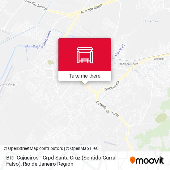 BRT Cajueiros - Crpd Santa Cruz (Sentido Curral Falso) map