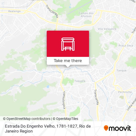 Estrada Do Engenho Velho, 1781-1827 map
