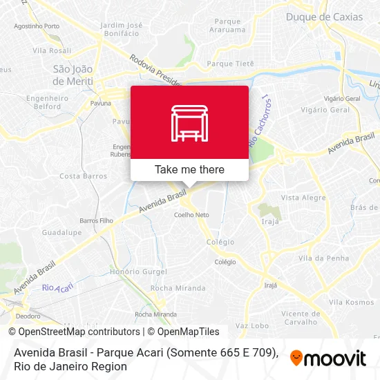 Avenida Brasil - Parque Acari (Somente 665 E 709) map