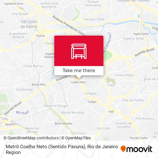 Metrô Coelho Neto (Sentido Pavuna) map